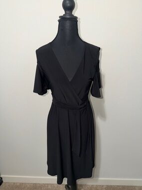 Star Vixen Black Midi Wrap Dress